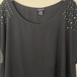 Torrid Asymetrical Sleeveless Rhinestone Blouse